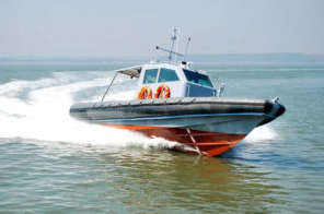40-Knots High Speed FRP Interceptor Craft navigating shallow waters for surveillance