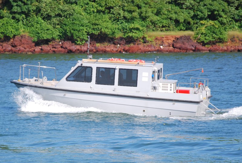 Survey Motor Boat sailing on water used for hydrographic survey operations